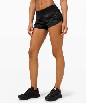 Lululemon Speed Up Low-Rise Lined 2.5" Kadın Şort Camo Koyu Siyah | GVPAXY-698
