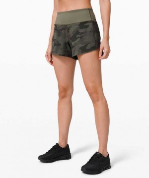 Lululemon Speed Up MR 4" Lined Kadın Şort Camo Yeşil Yeşil | ZQIAUY-836