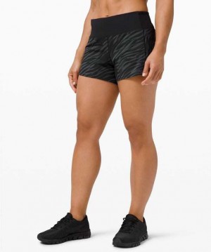 Lululemon Speed Up MR 4" Lined Kadın Şort Camo Koyu Siyah | DUYOTX-184