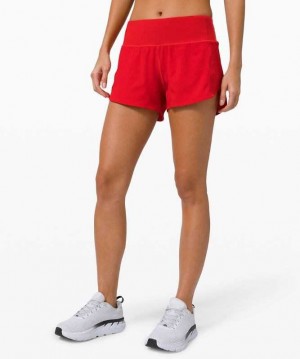 Lululemon Speed Up MR 4" Lined Kadın Şort Koyu Kırmızı | ALRMBP-423
