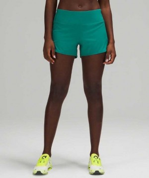 Lululemon Speed Up MR 4" Lined Kadın Şort Teal Lagoon | NBGVHI-957