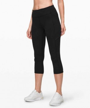 Lululemon Speed Up MR Crop 21" Kadın Pantolon Siyah | JQRXMV-952