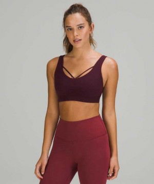 Lululemon Strappy Nulu Yoga Light Support, C/D Cup Kadın Spor Sütyeni Cassis | MKNGQE-140