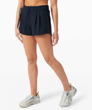 Lululemon Stroll at Sundown Mid-Rise 3" Kadın Şort Lacivert | BKWNZG-905