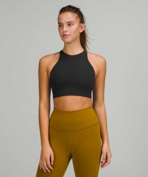 Lululemon Strong Lines Medium Support, B/C Cup Kadın Spor Sütyeni Siyah | LUIPAG-173