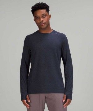 Lululemon Surge Warm Crew Erkek Tişörtü Lacivert Siyah | VUCNYS-841
