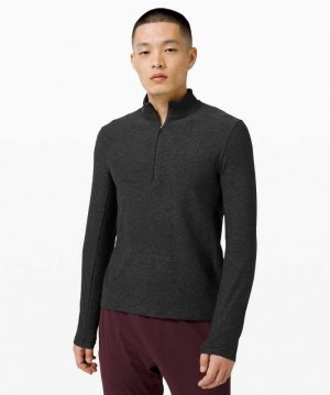 Lululemon Surge Warm Half-Zip Erkek Tişörtü Gri Siyah | BERSHX-263