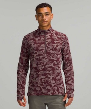 Lululemon Surge Warm Half-Zip Erkek Tişörtü Camo | LQNKWZ-105