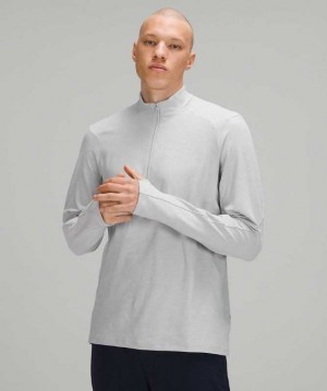 Lululemon Surge Warm Half-Zip Erkek Tişörtü Heathered Sea Salt | SKTHEP-324