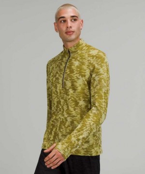Lululemon Surge Warm Half-Zip Erkek Tişörtü Yeşil Yeşil | FZGEVS-056