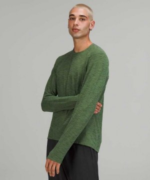 Lululemon Surge Warm Long Sleeve Erkek Tişörtü Yeşil Limon | LZMXWI-583