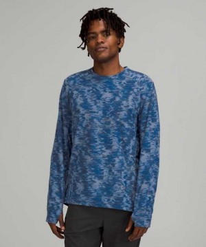 Lululemon Surge Warm Long Sleeve Shirt Erkek Üstler Mavi | RLYUDF-127