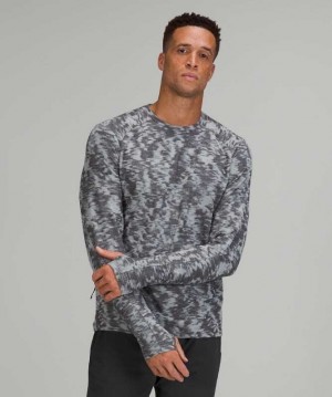 Lululemon Surge Warm Long Sleeve Shirt Erkek Üstler Gri Siyah | DCJSTV-275