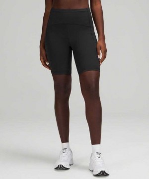 Lululemon Swift Speed High-Rise 8" Kadın Şort Siyah | XUDLNJ-983