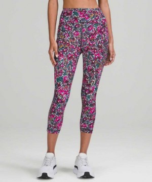 Lululemon Swift Speed High-Rise Crop 21" Kadın Tayt Floral Electric Multi | IVLAGN-451