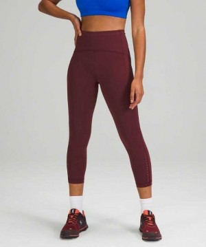 Lululemon Swift Speed High-Rise Crop 23" Kadın Tayt Kırmızı | LWCFPJ-459