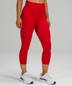 Lululemon Swift Speed High-Rise Crop 23" Kadın Tayt Koyu Kırmızı | QHAYFP-024