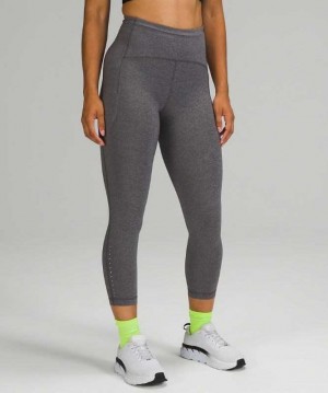 Lululemon Swift Speed High-Rise Crop 23" Kadın Tayt Siyah | ERPUMS-574