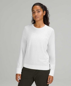 Lululemon Swiftly Breathe Long Sleeve Kadın Üstler Beyaz Beyaz | SCYHTX-052