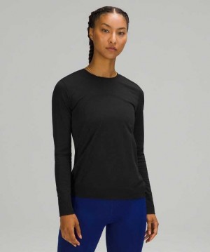 Lululemon Swiftly Breathe Long Sleeve Kadın Üstler Siyah Siyah | XNZYOM-609