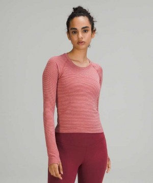 Lululemon Swiftly Tech LS 2.0 Race Kadın Üstler Pembe Pembe Kırmızı | PAXNJV-018