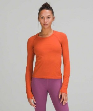 Lululemon Swiftly Tech LS 2.0 Race Kadın Üstler Turuncu Turuncu | QDVXIP-186