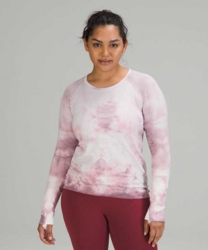 Lululemon Swiftly Tech LS 2.0 Wash Kadın Üstler Pembe | QXLKEZ-650