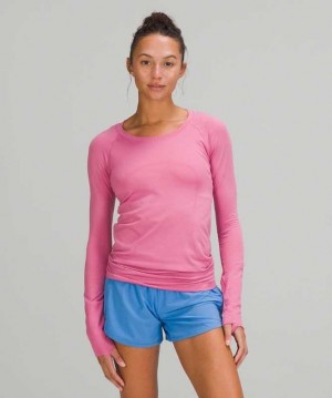Lululemon Swiftly Tech Long Sleeve 2.0 Kadın Üstler Pembe Pembe | KBMDNU-032