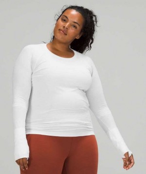 Lululemon Swiftly Tech Long Sleeve 2.0 Kadın Üstler Beyaz Beyaz | RKWVYI-894