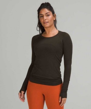 Lululemon Swiftly Tech Long Sleeve 2.0 Kadın Üstler Koyu Zeytin Yeşili Koyu Zeytin Yeşili | RPAMWC-059
