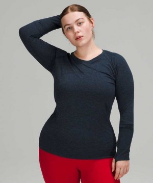Lululemon Swiftly Tech Long Sleeve 2.0 Kadın Üstler Mavi Lacivert | STNFRG-692