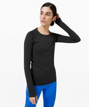 Lululemon Swiftly Tech Long Sleeve 2.0 Kadın Üstler Siyah Siyah | UHSTJR-593