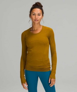 Lululemon Swiftly Tech Long Sleeve 2.0 Kadın Üstler Altın Altın | WDMLEQ-893