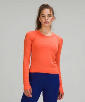 Lululemon Swiftly Tech Long Sleeve 2.0 Race Kadın Üstler Mercan Mercan | TDHQJK-248