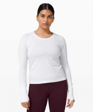 Lululemon Swiftly Tech Long Sleeve 2.0 Race Kadın Üstler Beyaz Beyaz | YWQRLU-249