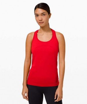 Lululemon Swiftly Tech Racerback 2.0 Kadın Üstler Koyu Kırmızı Koyu Kırmızı | GVDETX-835
