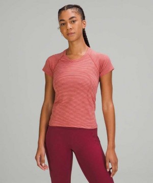 Lululemon Swiftly Tech SS 2.0 Race Kadın Üstler Pembe Pembe Kırmızı | UHAOXQ-167
