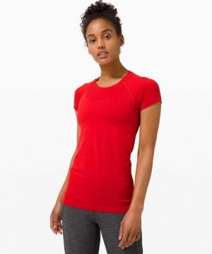 Lululemon Swiftly Tech Sleeve 2.0 Kadın Üstler Koyu Kırmızı Koyu Kırmızı | WIYCNX-536