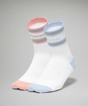 Lululemon Tale To Tell Quarter 2 Pack Kadın Çorap Beyaz Pembe Mavi | LGJSFQ-130