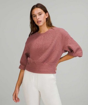 Lululemon Textured Crewneck Pullover Kadın Tişörtü Spiced Chai | TJUKAP-970