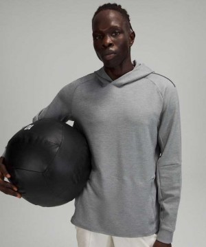 Lululemon Textured Tech Erkek Kapşonlu Beyaz Gri | TQNKDC-236