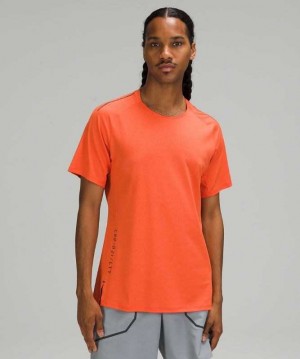 Lululemon Textured Training Sleeve Erkek Üstler Mercan | HTDUKY-075