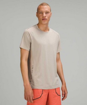 Lululemon Textured Training Sleeve Erkek Üstler Heathered Raw Linen | NVSDZU-924