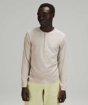 Lululemon The Fundamental Long Sleeve Henley Online Only Erkek Üstler Raw Linen | ATKJQH-159