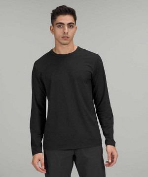 Lululemon The Fundamental Long Sleeve Shirt Erkek Üstler Siyah | DZWOPQ-648