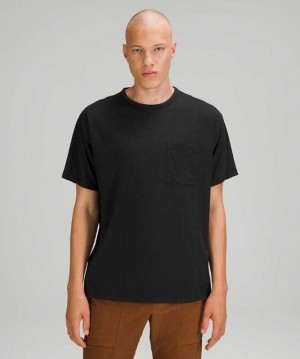 Lululemon The Fundamental Pocket T-Shirt Erkek Üstler Siyah | MWESPN-783