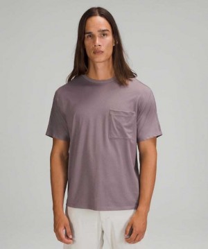 Lululemon The Fundamental Pocket T-Shirt Erkek Üstler Lunar Rock | RKXACB-462