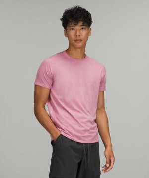 Lululemon The Fundamental T Wash Erkek Üstler Pembe | ZGOCUJ-674