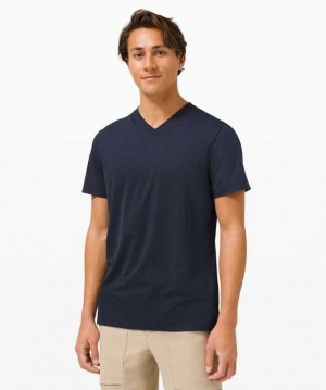 Lululemon The Fundamental V Erkek Üstler Lacivert | OGVKBM-863