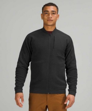 Lululemon Thick Fleece Bomber Erkek Mont Siyah | FOASLC-279